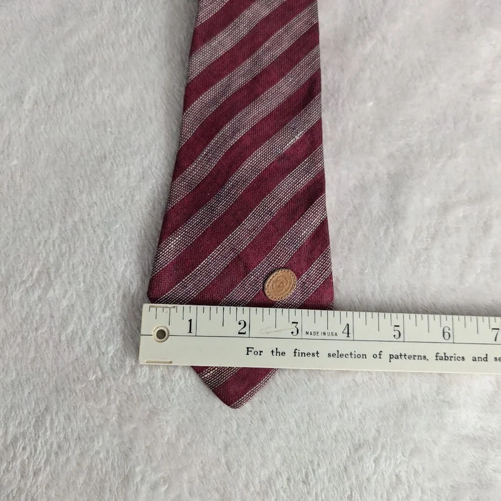 Gucci Vintage Burgundy & White Striped Tie